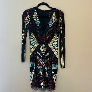 Aidan Women's Black Sequin Mini Dress